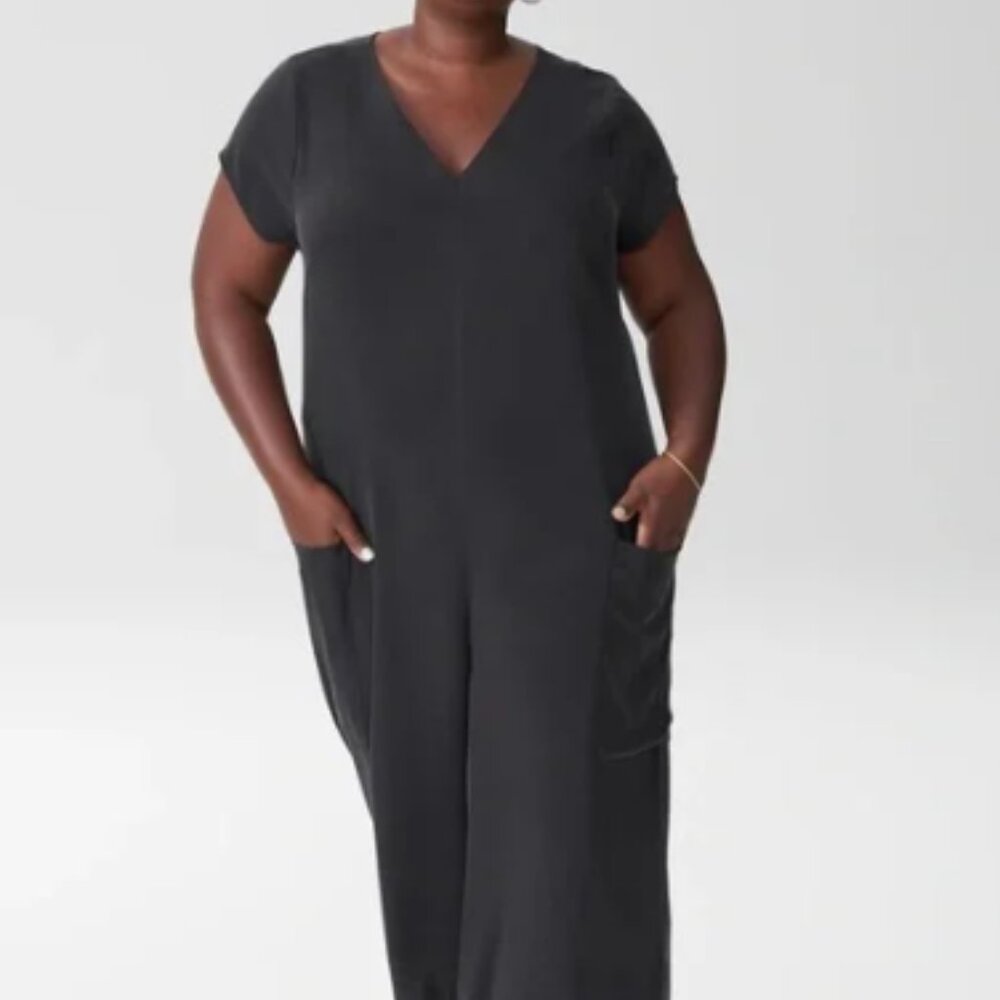 Universal Standard Black Kia Cupro Jumpsuit